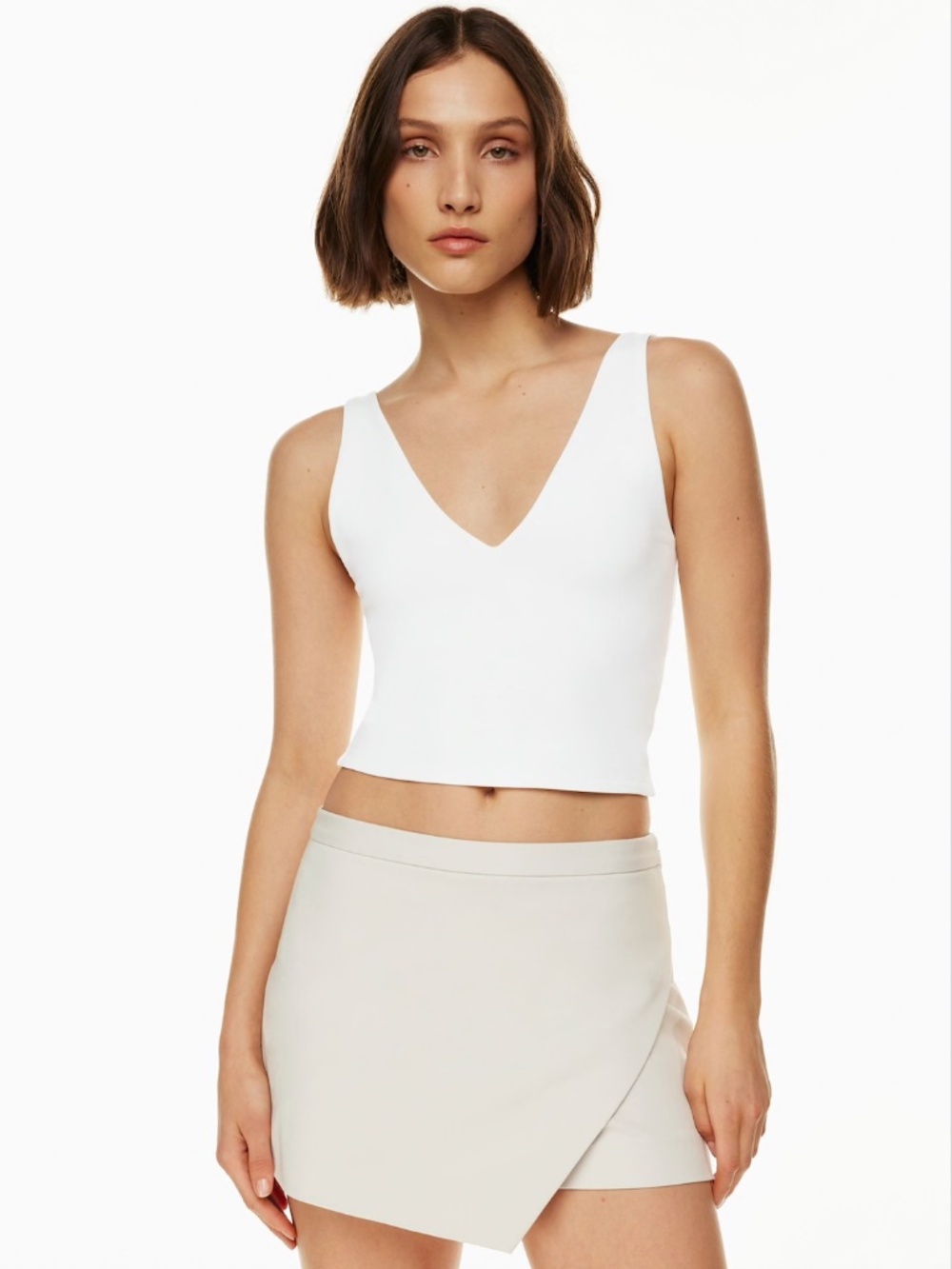 Aritzia Babaton Contour V-Neck Tank in White